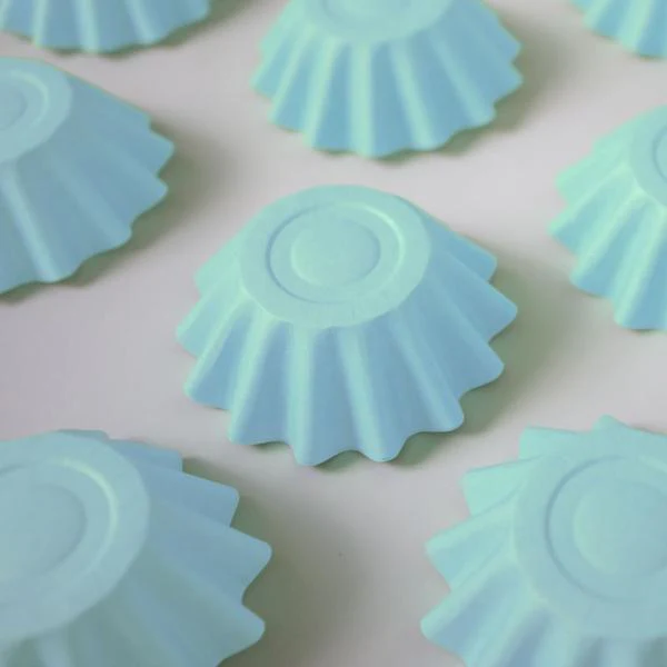 24 Pack Pastel Blue Bloom Baking Cups - 4.4cm x 3cm - Image 7