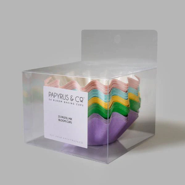 25 Pack Pastel Mix Bloom Caking Cups In Pvc Box - Image 2