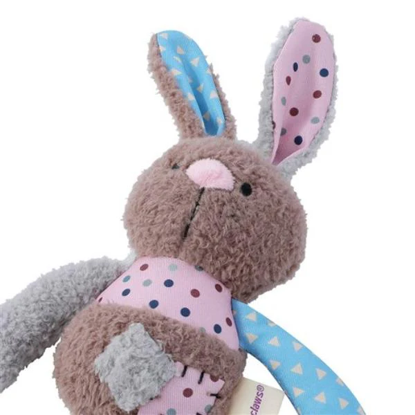 Patchy Pals Plush Bear Pet Toy With Rope - 32cm x 17cm x 6cm - Image 6