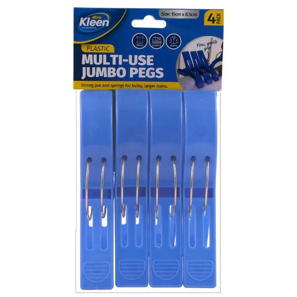 4 Pack Plastic Blue Jumbo Pegs