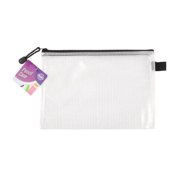 Clear Mesh Zip Pencil Case - 26cm x 18.5cm