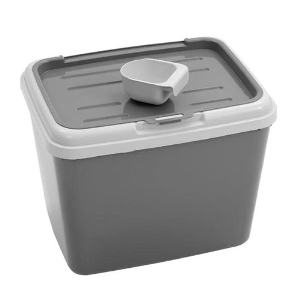 Pet Dry 60L Food Storer With Scoop - 52.5cm x 40cm x 43cm