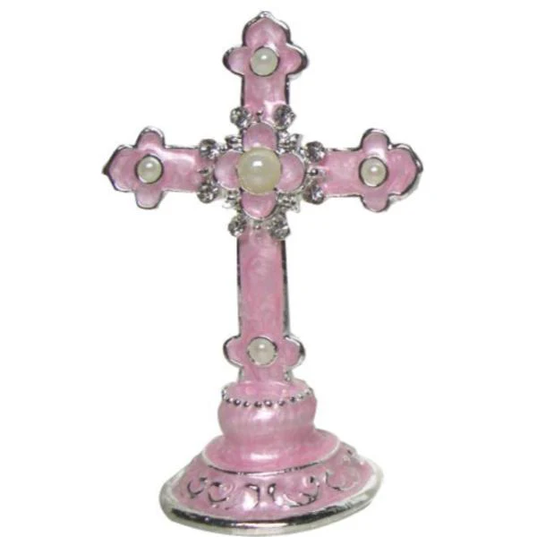 Pink Pearl Standing Cross