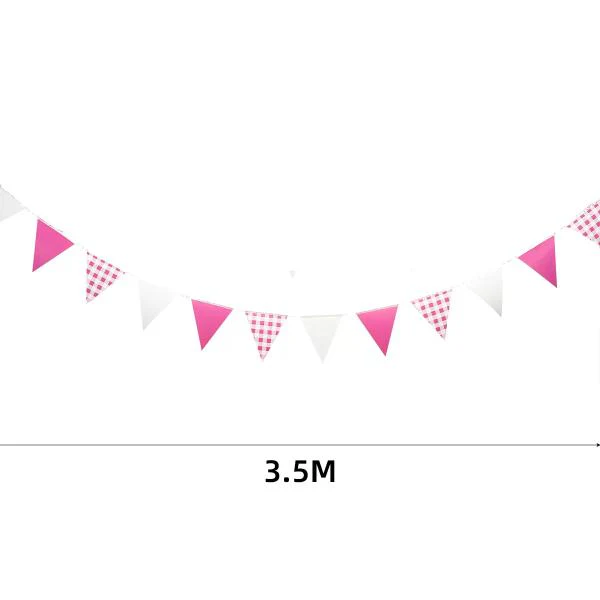 Pink Gingham Bunting - 350cm - Image 3