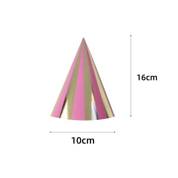 6 Pack Pink Gingham Paper Hat - 16cm x 10cm - Image 2
