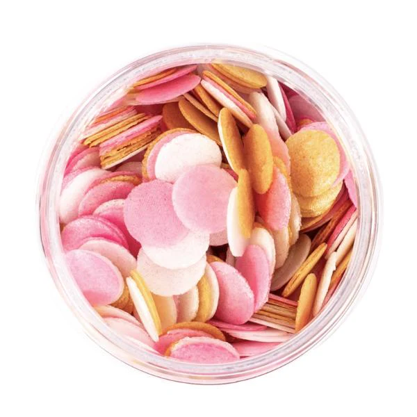 Sprinks White, Pink & Gold Wafer Decorations - 9g - Image 2