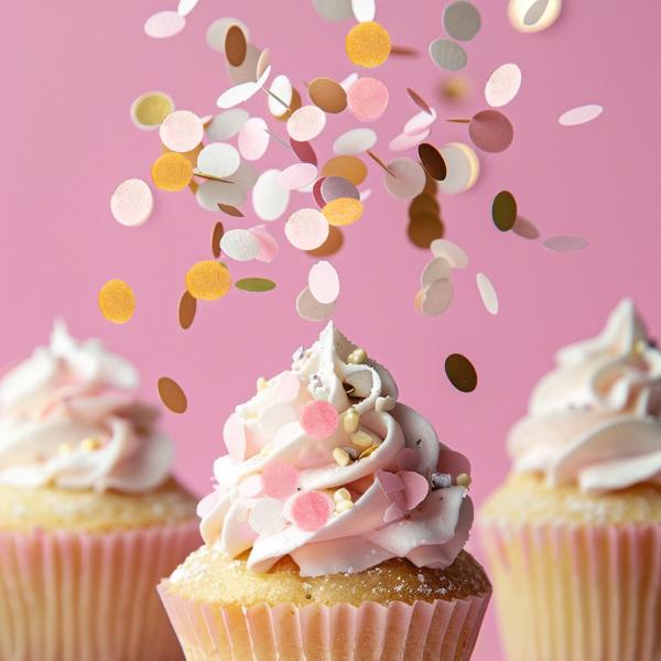 Sprinks White, Pink & Gold Wafer Decorations - 9g - Image 3