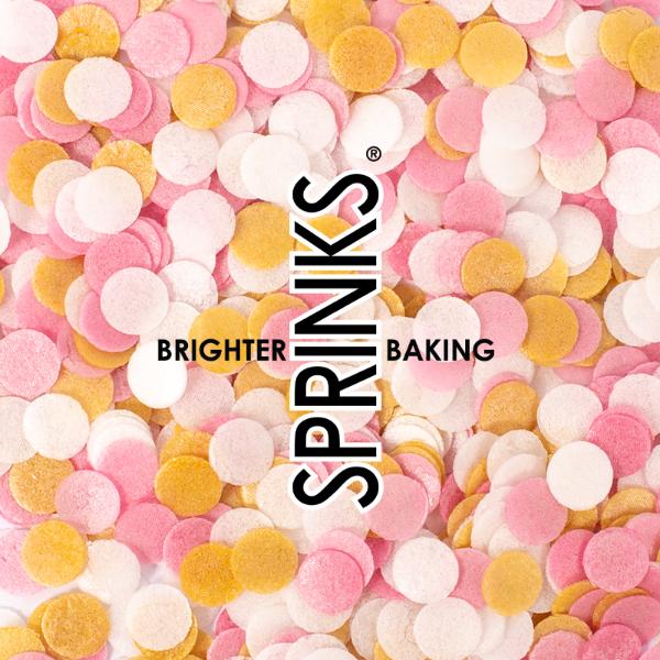Sprinks White, Pink & Gold Wafer Decorations - 9g - Image 4