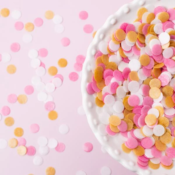 Sprinks White, Pink & Gold Wafer Decorations - 9g - Image 5