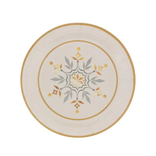 20 Pack Snowflake Paper Plate - 18cm
