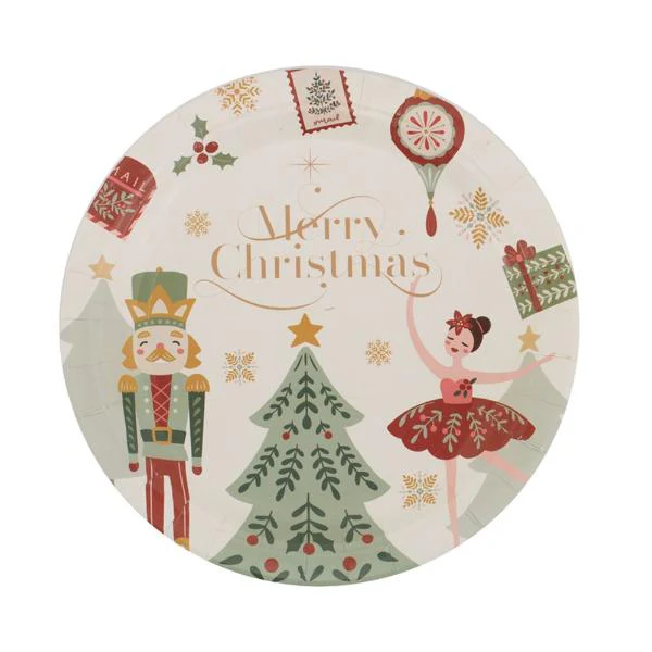 20 Pack Nutcracker Suite Paper Plate - 23cm