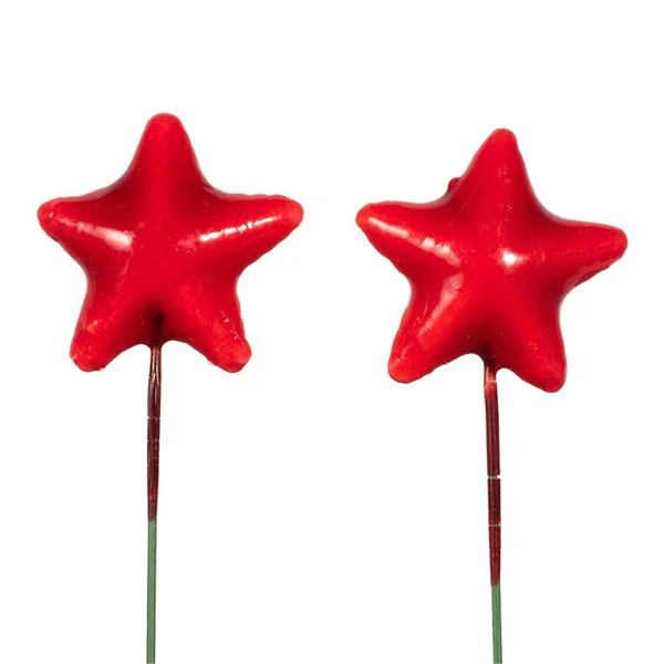 9 Pack Red Stars - 9.5cm