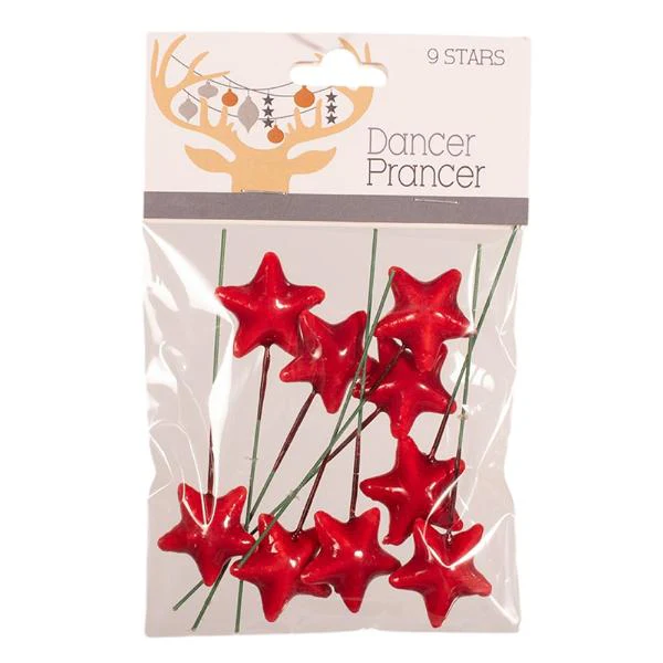 9 Pack Red Stars - 9.5cm - Image 2