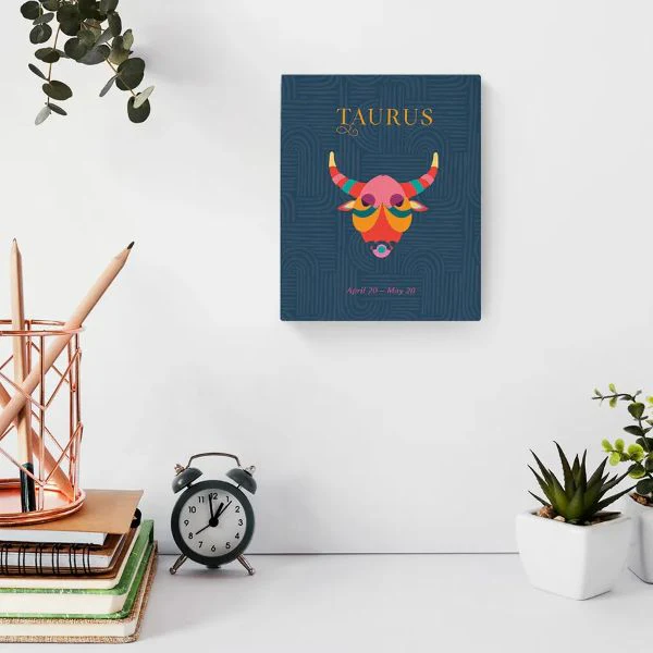 Zodiac Taurus Block Plaque - 20cm x 25cm - Image 2
