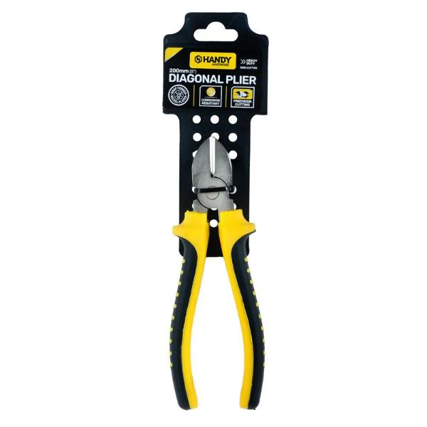 Black & Yellow Premium Diagonal Plier With Comfort Grip Handle - 20cm