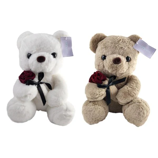 Plush Bear w/Rose 30cm 2Asst