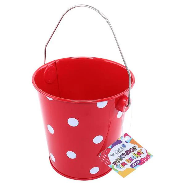 Polka Dot Tin Bucket - 10cm - Image 2