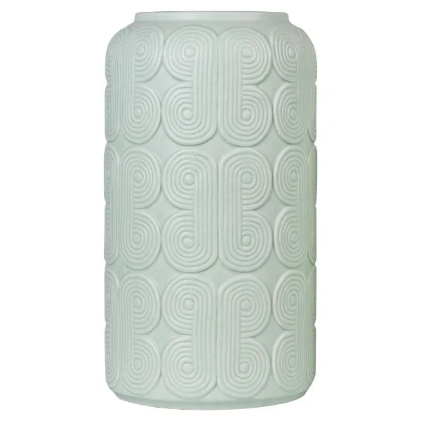 Sage Ceramic & Cement Polygon Pottery Vase - 15cm x 28cm