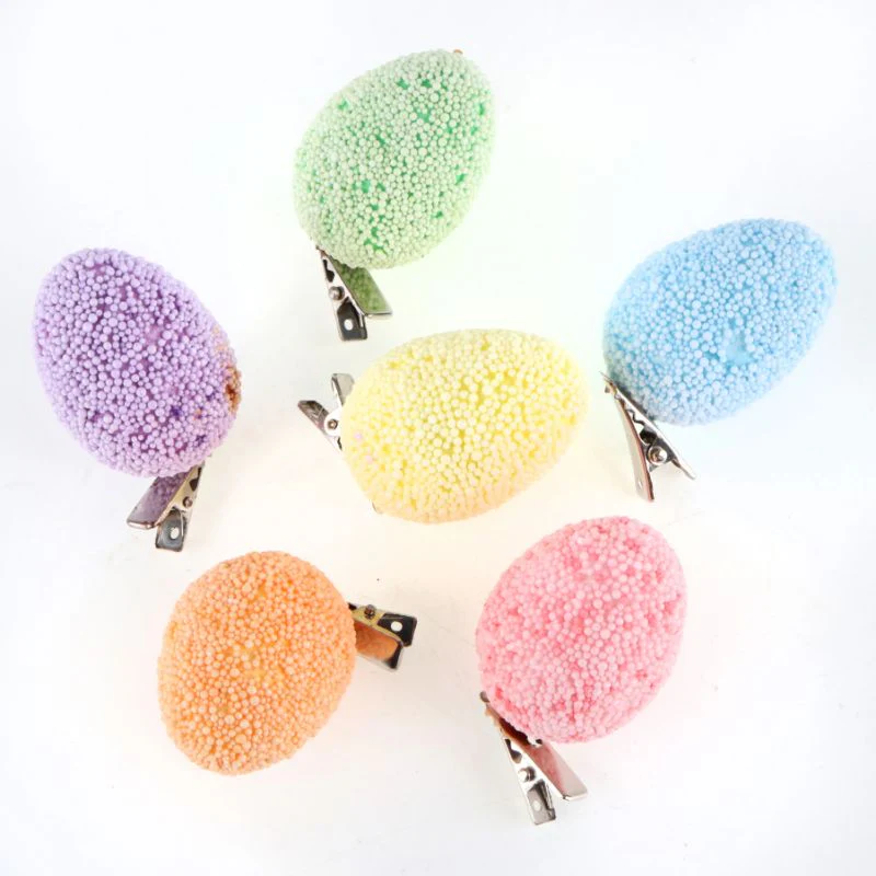 6 Pack Polystyrene Decorative Easter Eggs with Clip - 5cm x 3.5cm - Image 5
