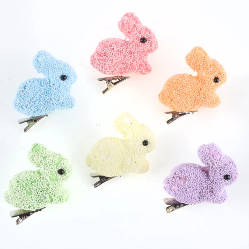 6 Pack Polystyrene Decorative Easter Rabbit with Clip - 5cm x 3.5cm - Image 5