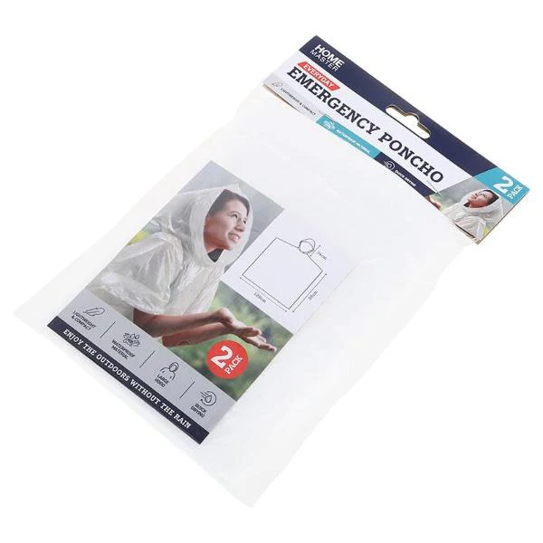 2 Pack Clear Emergency Poncho - Image 3