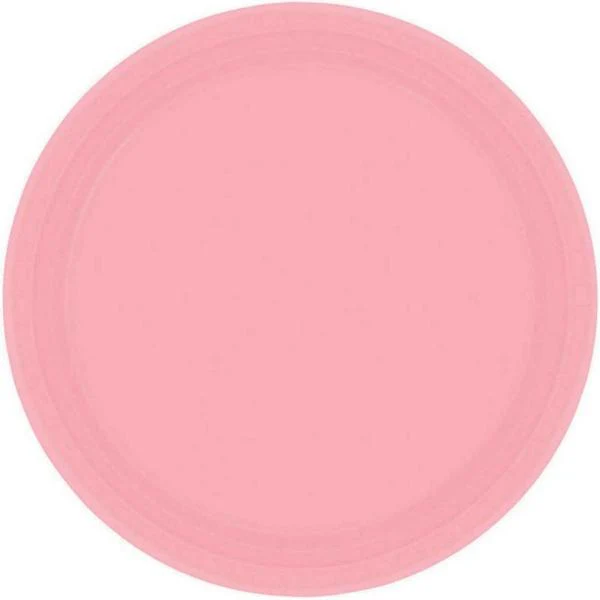 20 Pack Pink Round Paper Plates - 23cm