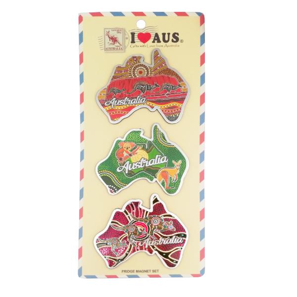 3 Pack Australian Map Magnets