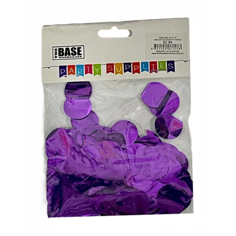 Purple 2cm Foil Confetti - 20g - Image 2