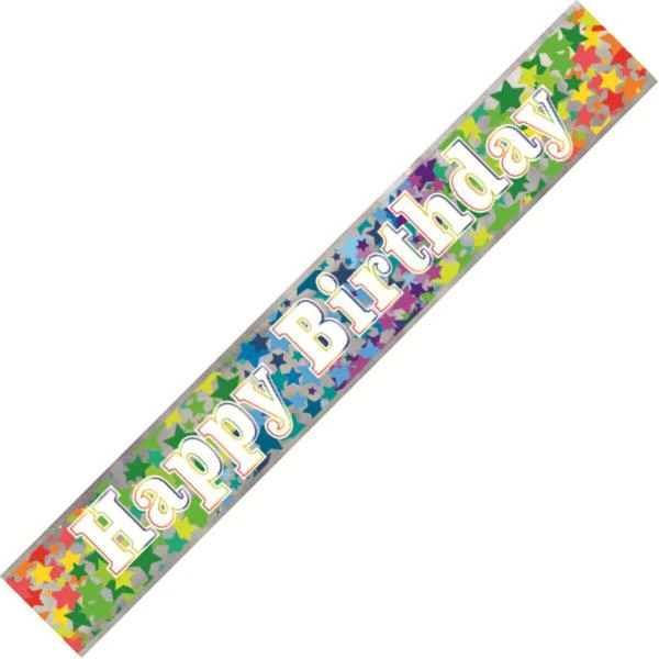 Rainbow Stars Happy Birthday Foil Banner - 274cm
