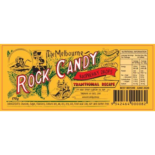 Raspberry Drops Rock Candy - 170g - Image 2
