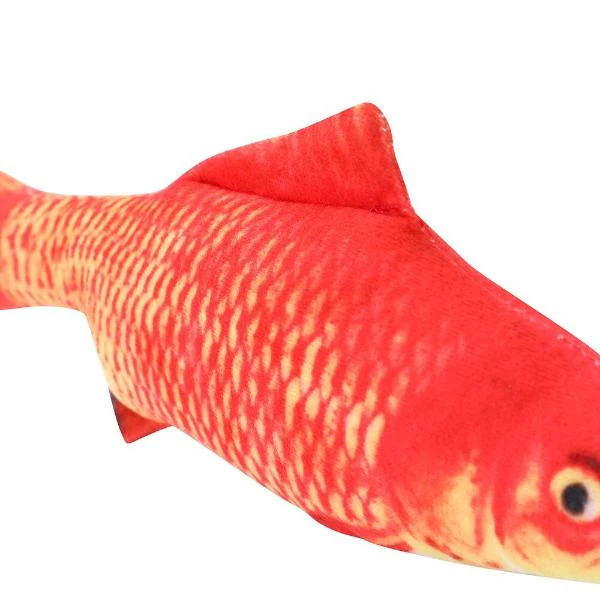 Paws & Claws Orange Real Fish Printed Catnip Toy - 20cm - Image 4