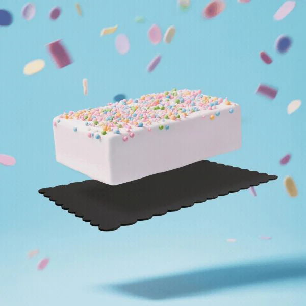 Rectangle Dual Colour Scalloped Cake Board