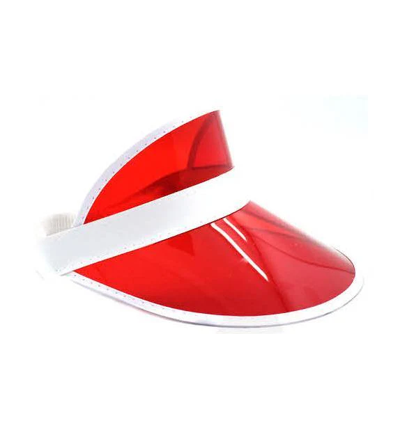 Red Perspex Visor with White Rim