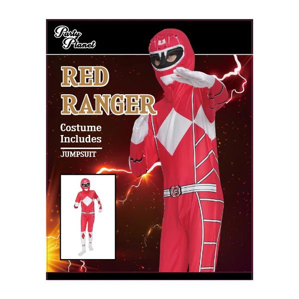 Red Ranger Boys Costume - 9 - 10 Years - Image 2