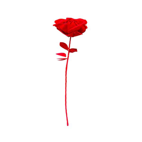 30X80CM SILICON RED ROSE WITH STEM - Image 4