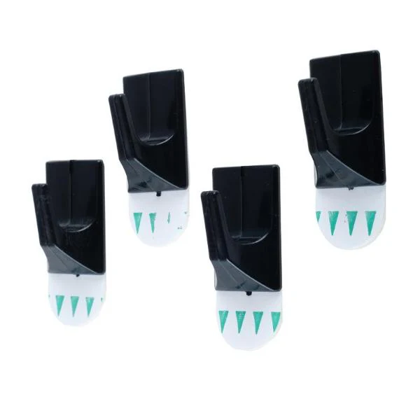 4 Pack Black Plastic Removable Hooks - 3cm x 2cm - Image 2