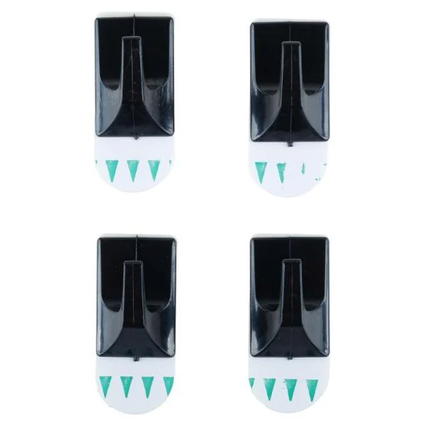 4 Pack Black Plastic Removable Hooks - 3cm x 2cm - Image 4