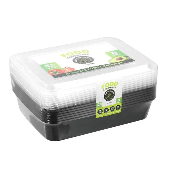 8 Pack Lemon & Lime Reusable Meal Prep Food Container - 1500ml - Image 3