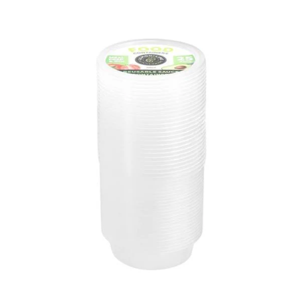 25 Pack Round Reusable Sauce Container - 50ml - Image 6