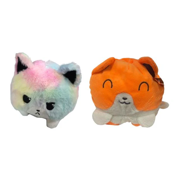 Reversible Plush Emotion Cat