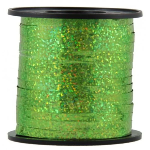 Lime Holographic Curling Ribbon - 225m - Image 2