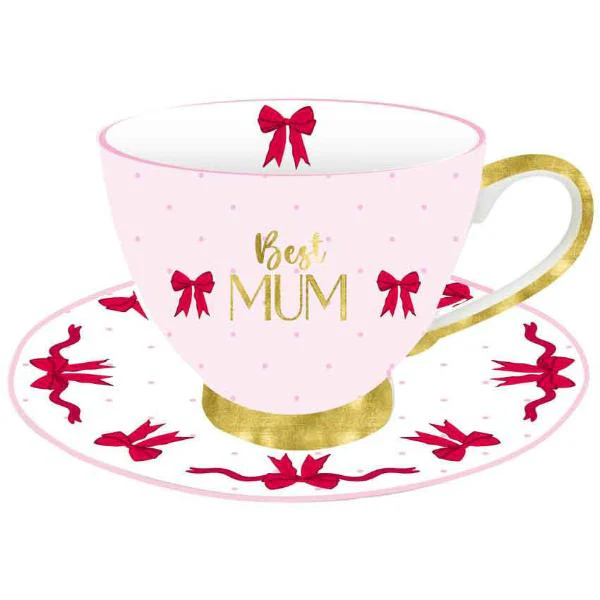 Ribbons Of Love Mum Tea And Saucer Set - 200ml