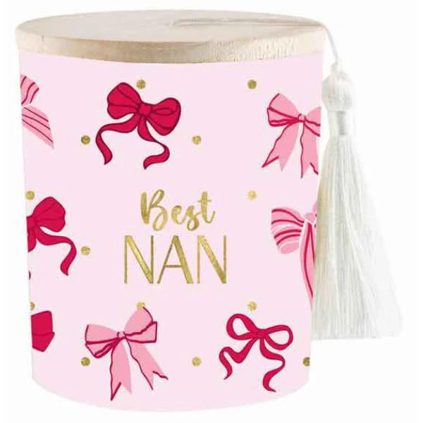 Ribbons Of Love Nan Candle With Wooden 45Hour Lid - 300gm