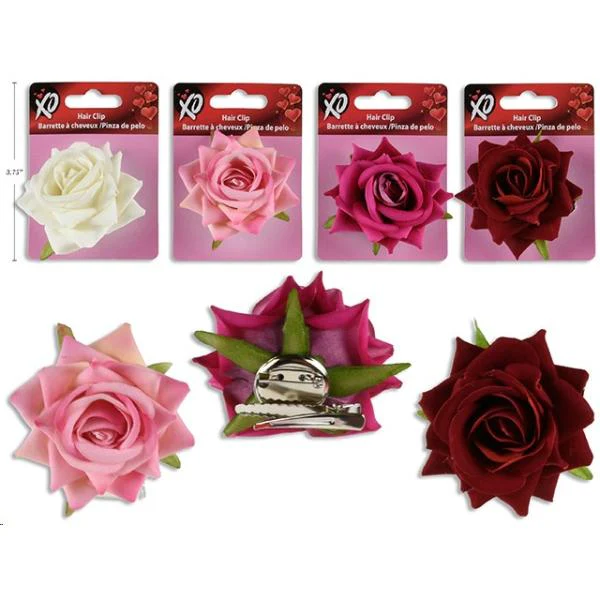 Rose Brooch/Hair Clip 5.7cm Rose 4Cols