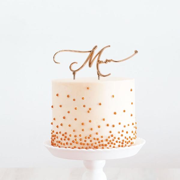 Rose Gold Metal Mum Cake Topper - Image 4