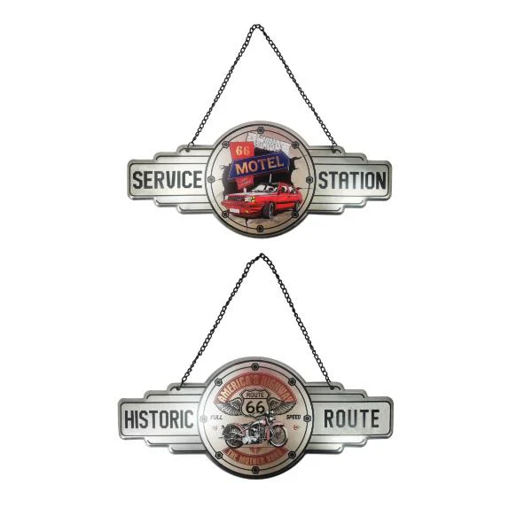 Route 66 Mancave Hanging Metal Sign - 18cm x 40cm