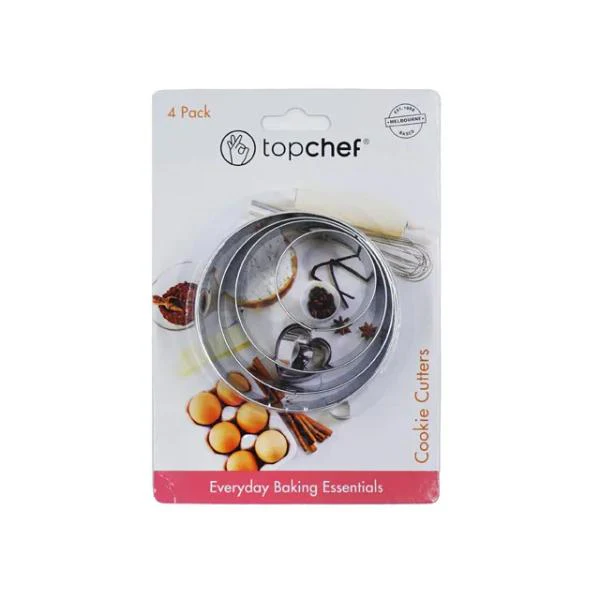 4 Pack Stainless Steel Matt Cookie Cutters