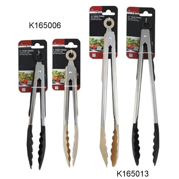 Stainless Steel Non Slip Strip Tongs - 34.5cm