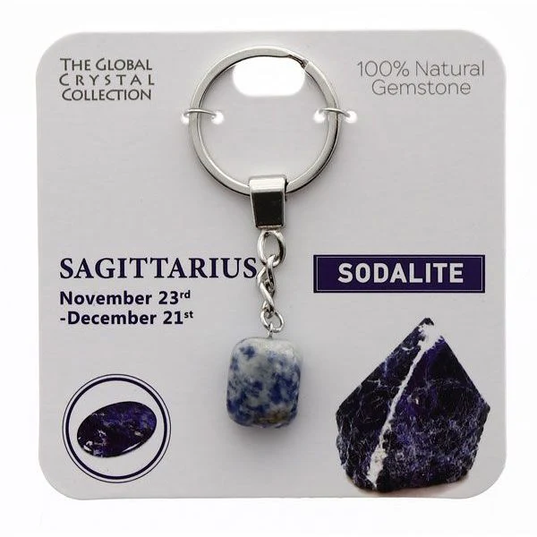Sodalite Sagittarius Gem Keyring
