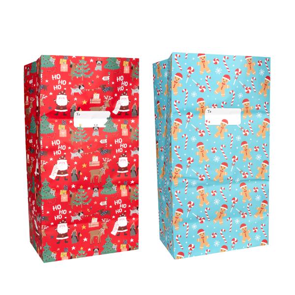 Christmas Paper Santa Sack - 36cm x 70cm x 24cm